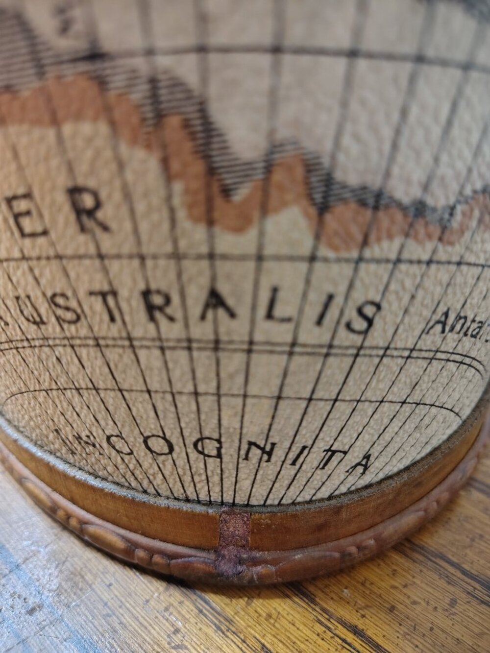 Wooden Box Trinket Storage Globe Map - Picture 7 of 15